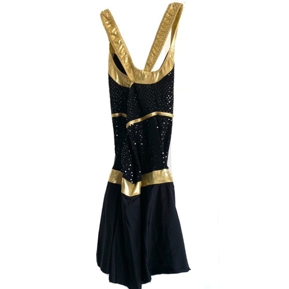 A Wish Come True Black & Gold Dress Dance Costume Keep Dancing T1263 size Medium - Picture 2 of 8